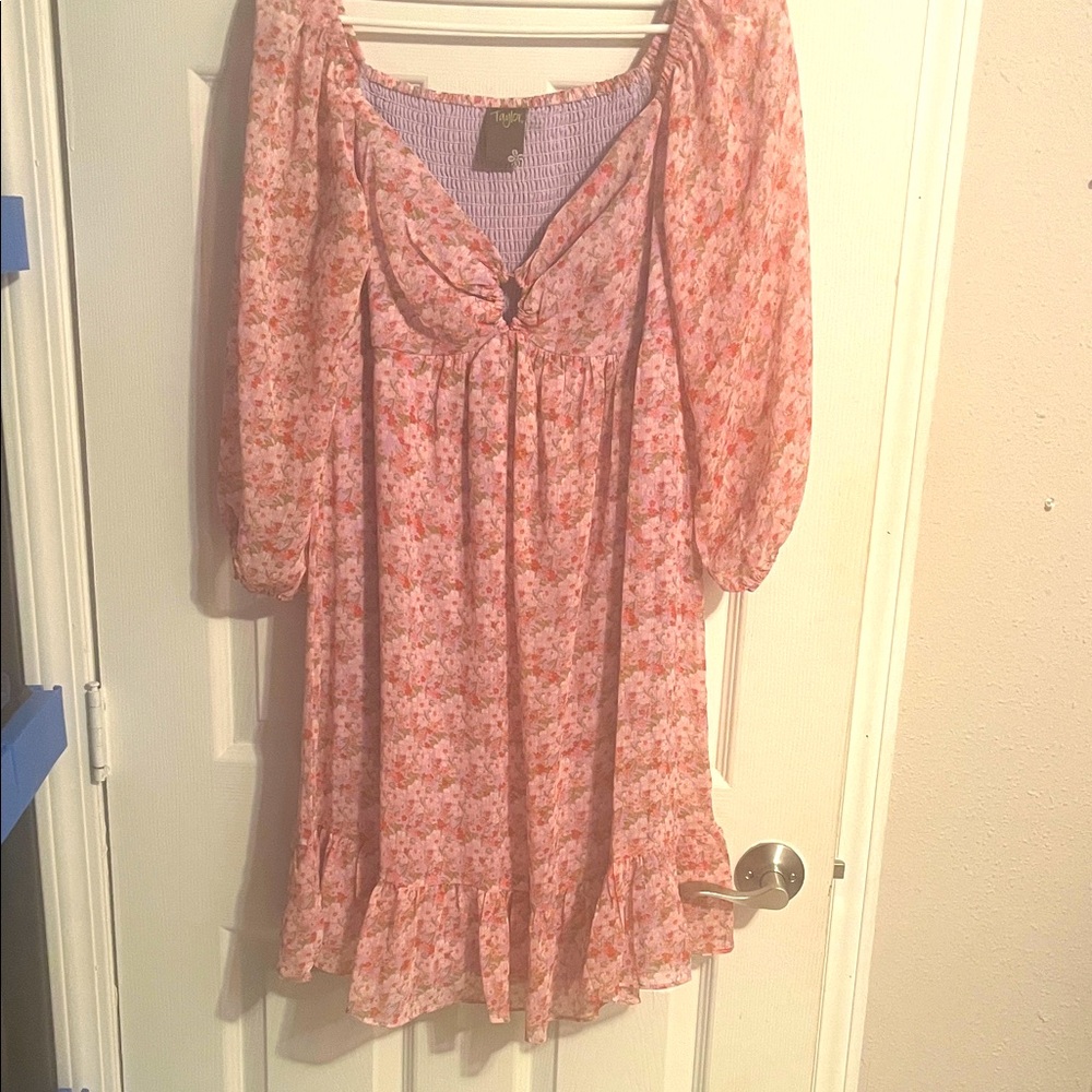Taylor Pink Floral Dress